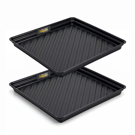 2-pack black spill containment drip trays 47 x 47 in, 40 gallon