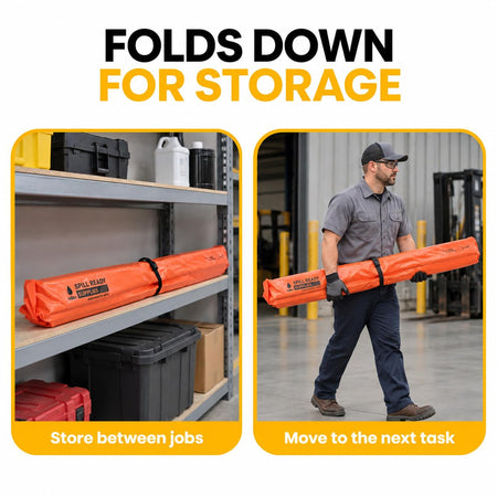 2-Pack 4' x 6' orange foam wall spill containment berm, 22 oz PVC – image 6