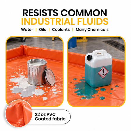 6' x 6' orange foam wall spill containment berm, 22 oz PVC – image 3