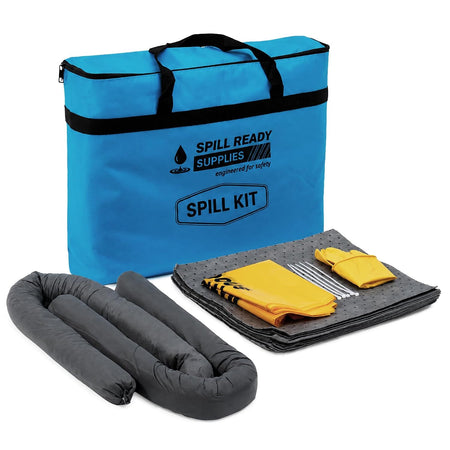 Universal Spill Kit 25-Piece – oxford carry bag with grey absorbent pads, socks and accessories