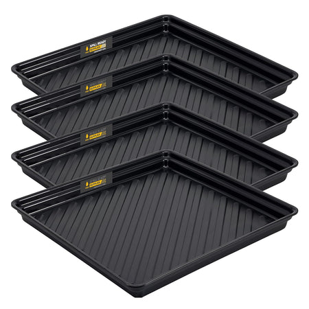 4-pack black spill containment drip trays 47 x 47 in, 40 gallon