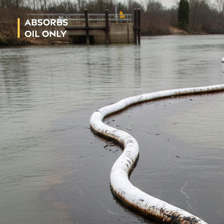 Oil absorbent boom extended length