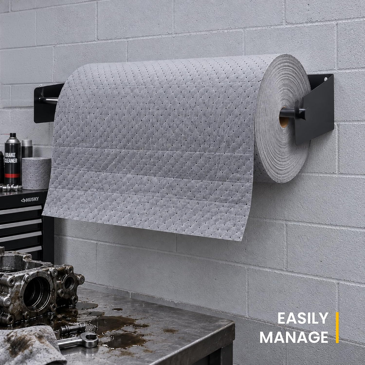 Wall mount sorbent roll dispenser, steel, for 30 in absorbent rolls – image 6