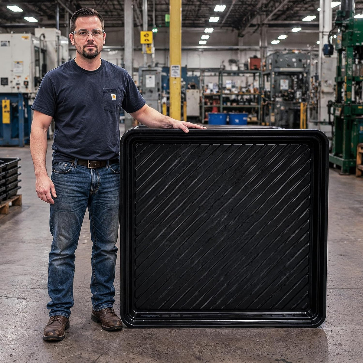 4-pack black spill containment drip trays 47 x 47 in, 40 gallon – image 8