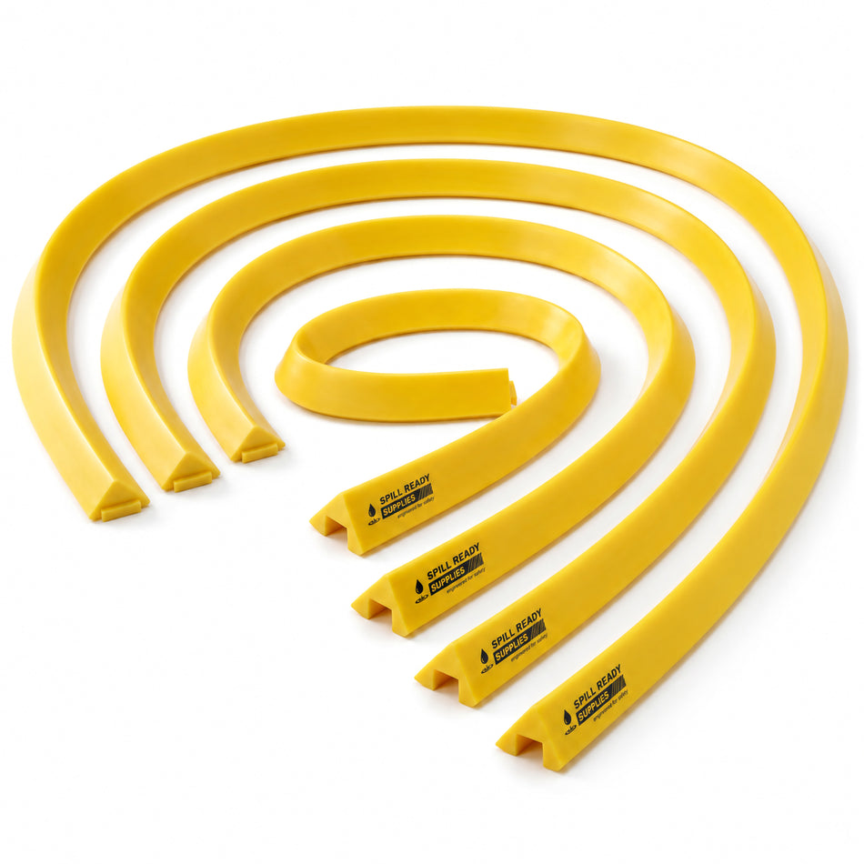 2-Pack Flexible Spill Dike Combo - Yellow, 4x5 ft Sections, 20' Total, 2.5" W x 1.5" H