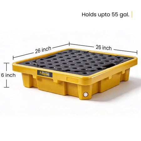 Single Drum Spill Containment Workstation 26in x 26in x 7in