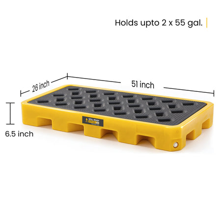 2-Drum Spill Containment Workstation HDPE Yellow