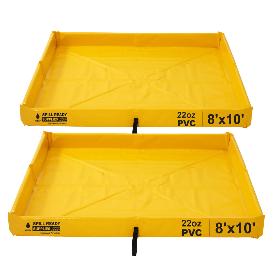 Foam Wall Duck Pond Spill Berm Combo (2-Pack) – 8' x 10' x 6" Yellow PVC