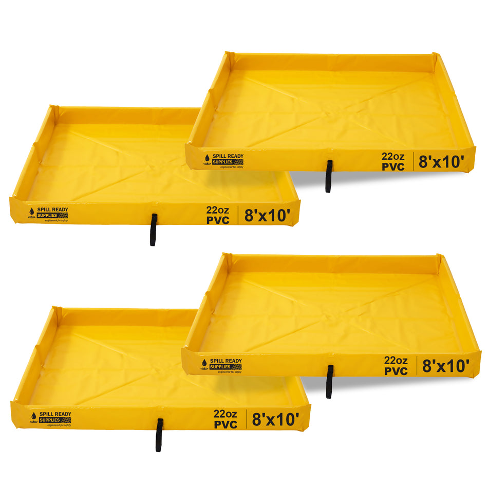 Foam Wall Duck Pond Spill Berm Combo (4-Pack) – 8' x 10' x 6" Yellow PVC