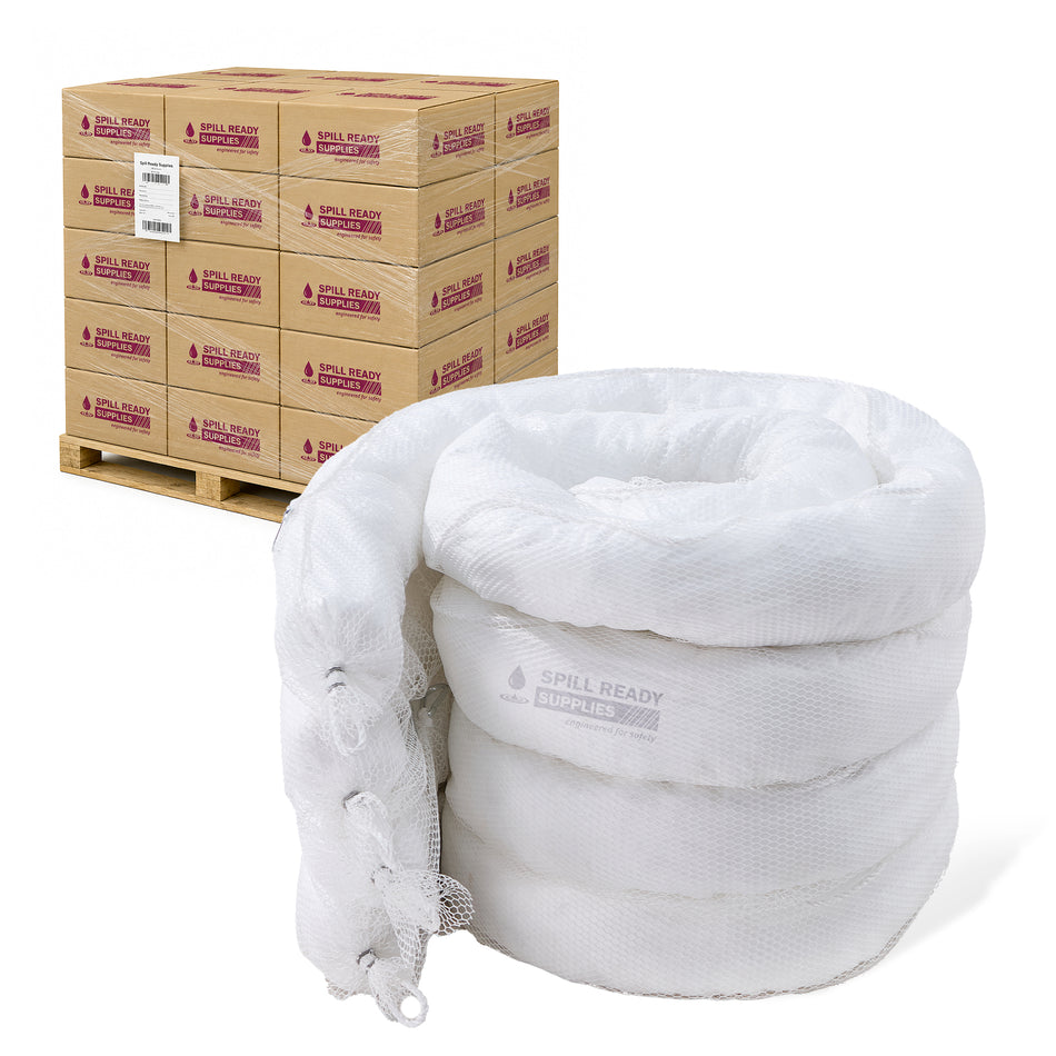 Oil-Only Absorbent Boom 5" x 10' (32-Pack) – Linkable Hydrophobic Spill Boom